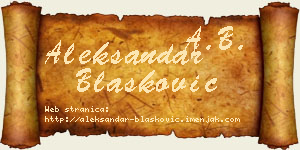 Aleksandar Blašković vizit kartica